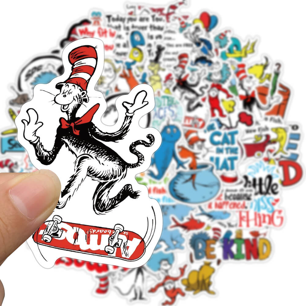[Large Stickers]50PCS Dr. Seuss Graffiti Waterproof Stickers for Laptop ...