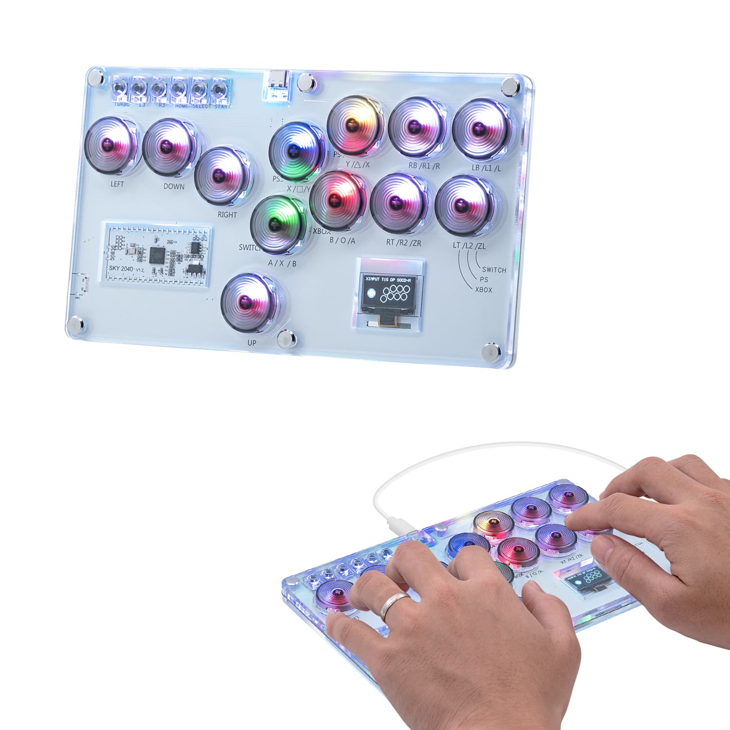 12 Button Leverless Arcade Controller for PC/Switch/PS4/PS3 ...