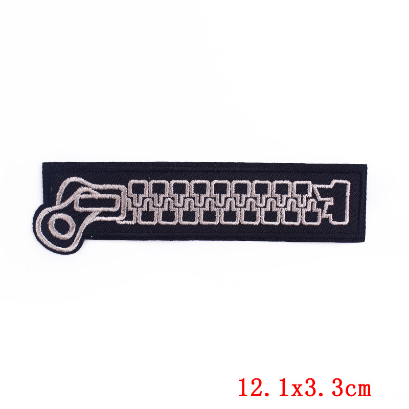 Punk Patch Zipper Embroidery Applique Iron On Patches Stickers,Ready To ...