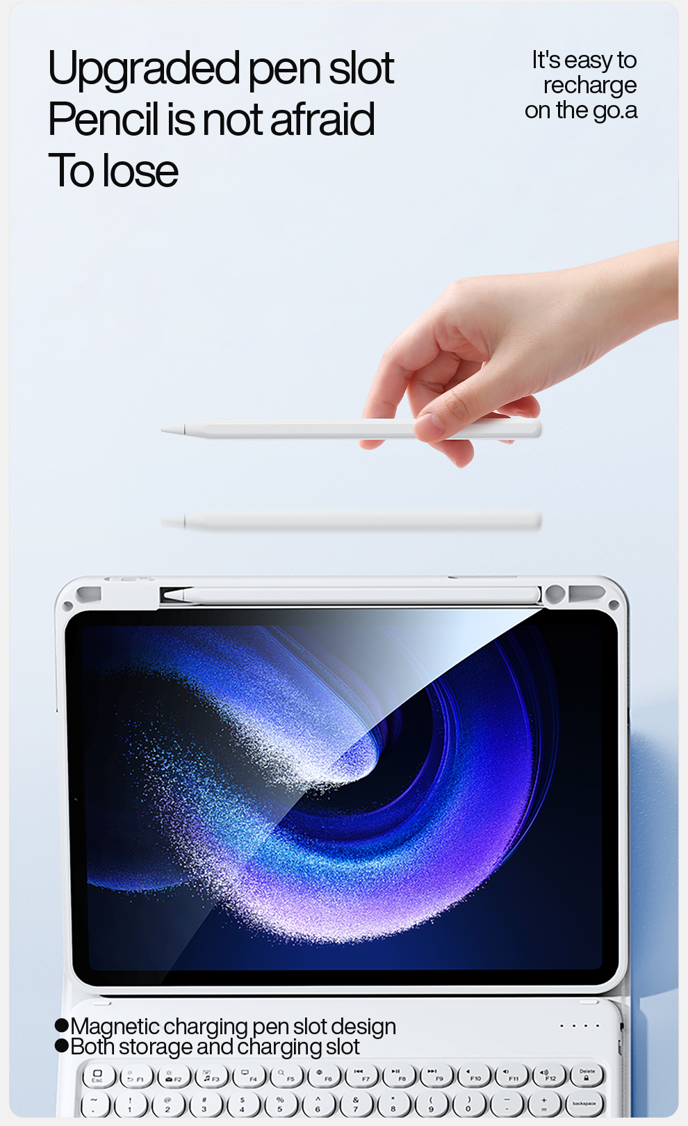 Custodia In Pelle Con Supporto E Porta Smart Card Per IPad 9.7/10.2/10.5 - 5a-9a Gen