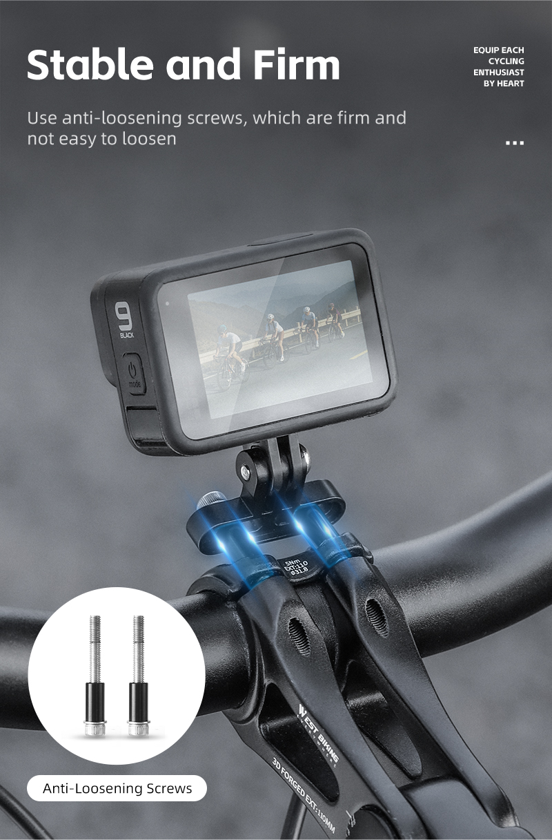 WEST BIKING Bike Stem Computer/GOPRO Action Camera Bracket Speedometer ...