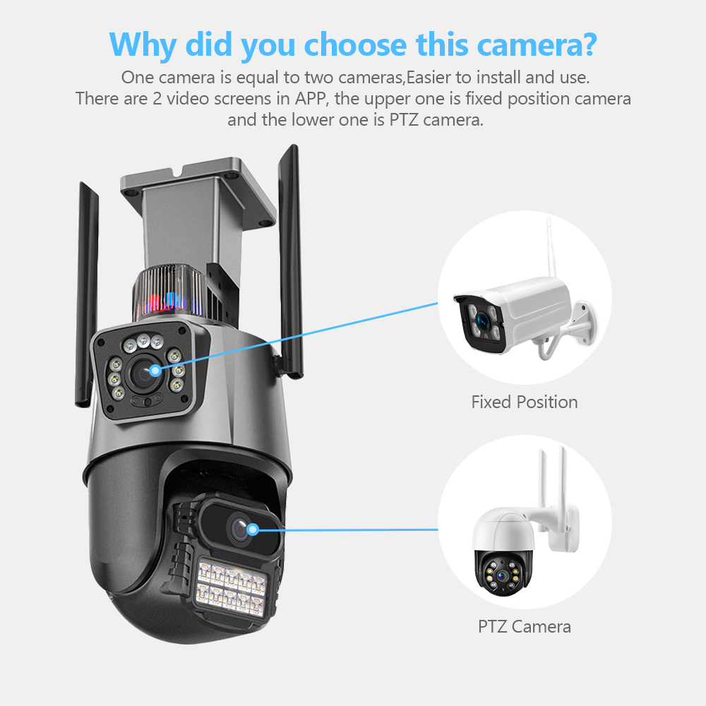 V380 PRO Dual Lens Security cctv camera 8MP 4K full color night vision ...