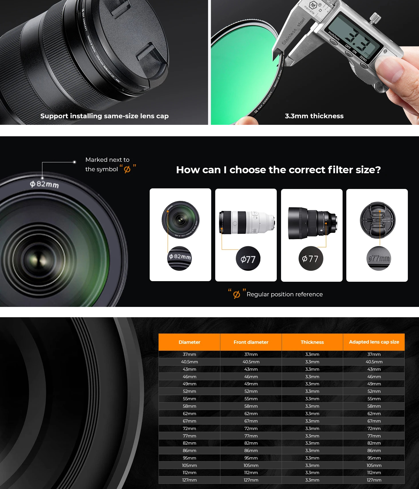 K&F Concept Ultra-low Reflection UV Filter with 28 Multi-Layer Coatings ...