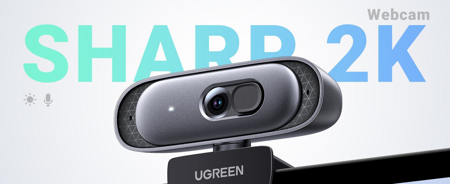 Tewiky Full HD Webcam With Microphone - 2K Video, Wide Angle, Rotating Tripod, Privacy Cover