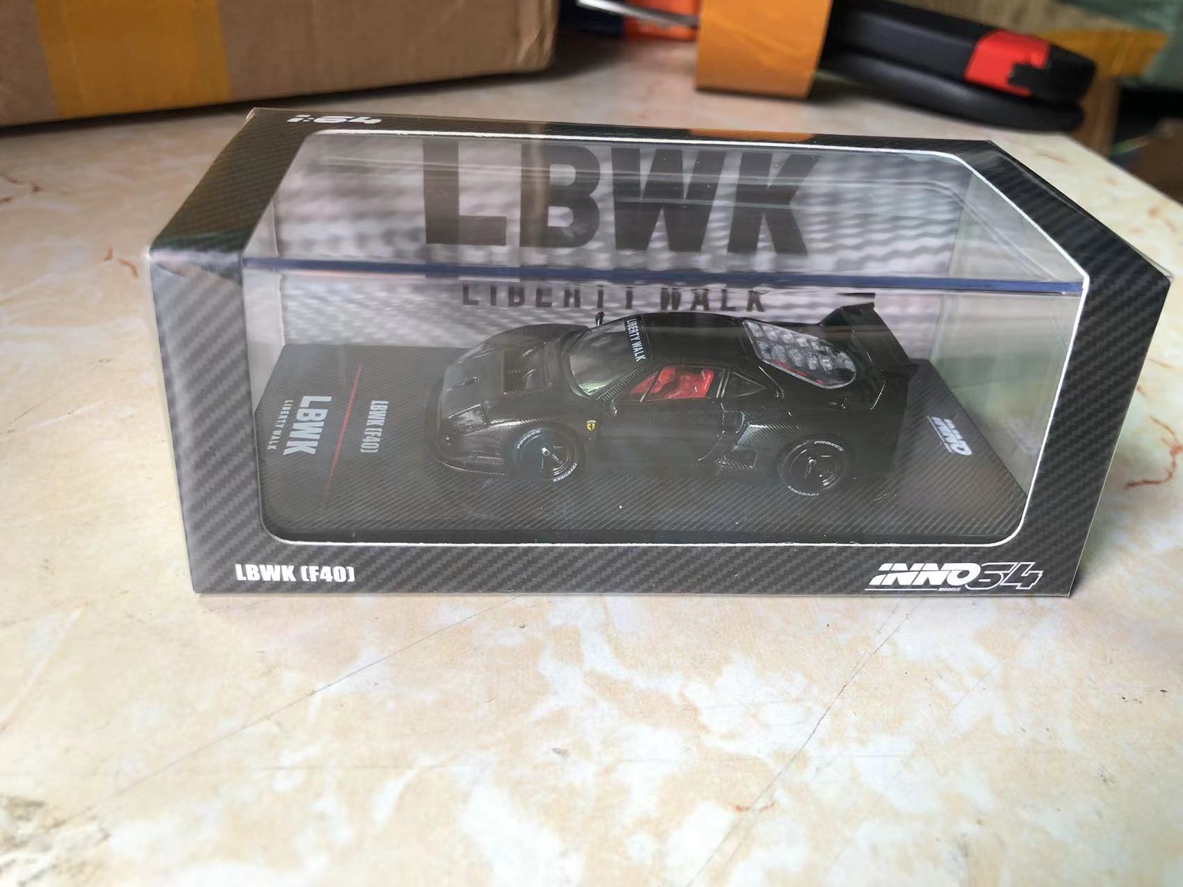 Inno Car Model 1: 64 Ferrari F40 Full Carbon Black Alloy Car Model ...