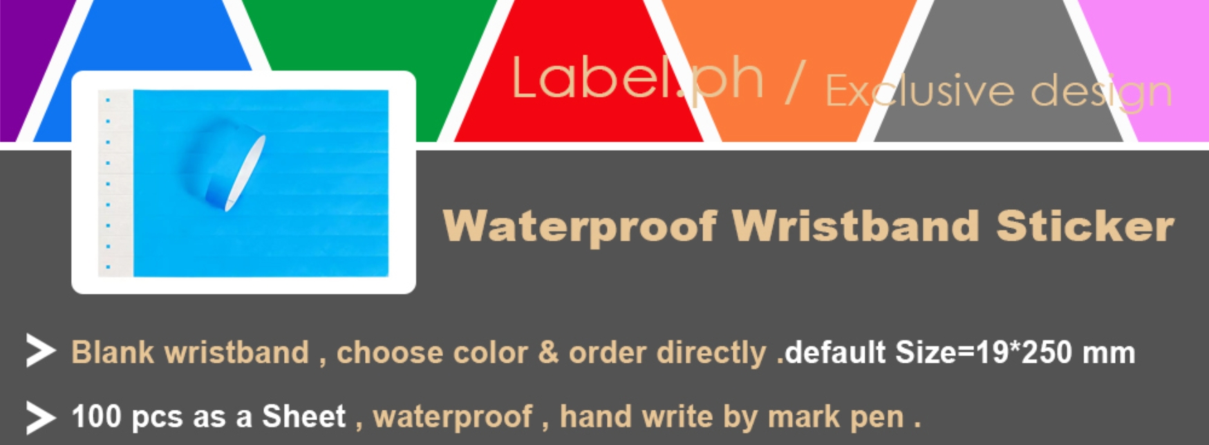 100pcs events wristband tyvek paper disposable wrist band tag party ...