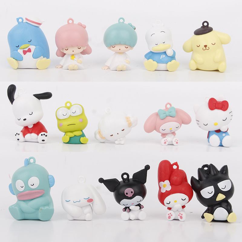 15Pcs/Set My Melody Anime Figure Kuromi Pochacco Cinnamoroll Hello ...
