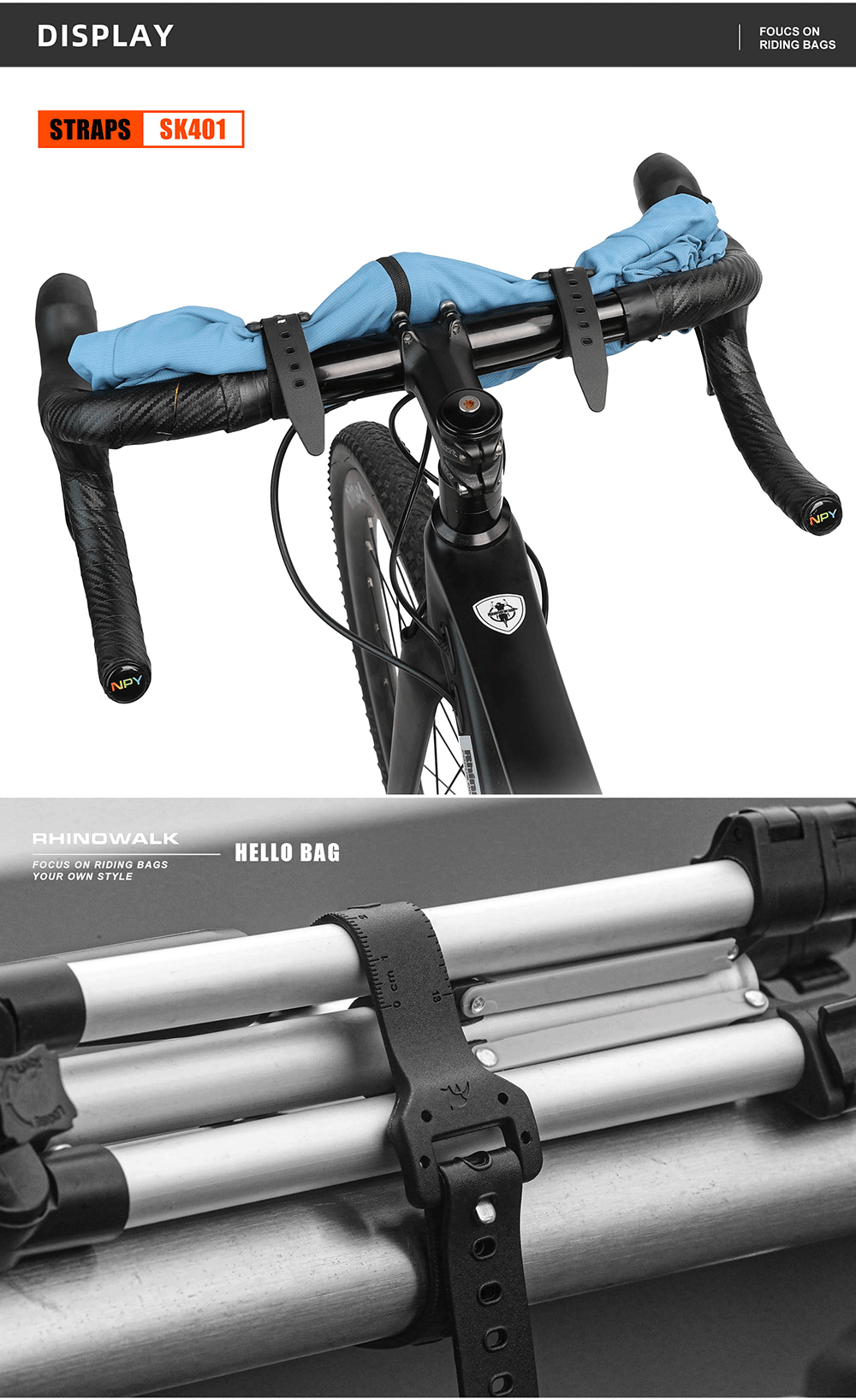 Rhinowalk Short style TPU Bicycle Straps Rope Bandage Baggage Wrapped ...