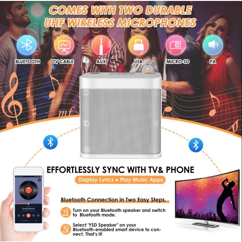 3D Stereo Amplifier Wireless Speaker Portable Karaoke Bluetooth Speaker ...