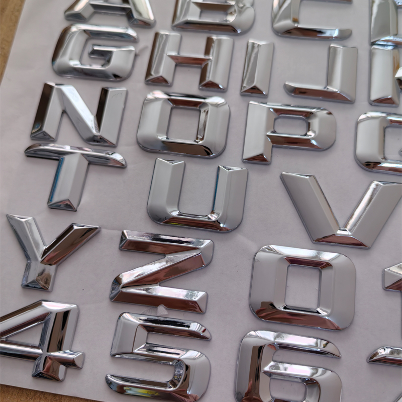 1 pc 22mm High Silver DIY 3D Alphabet Letter Digital Number Car Emblem ...