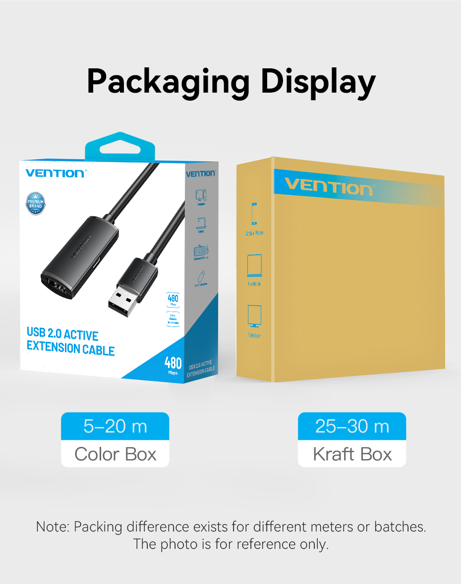 Vention USB 2.0 Type-A Male to Type-A Female Active Extension Cable ...