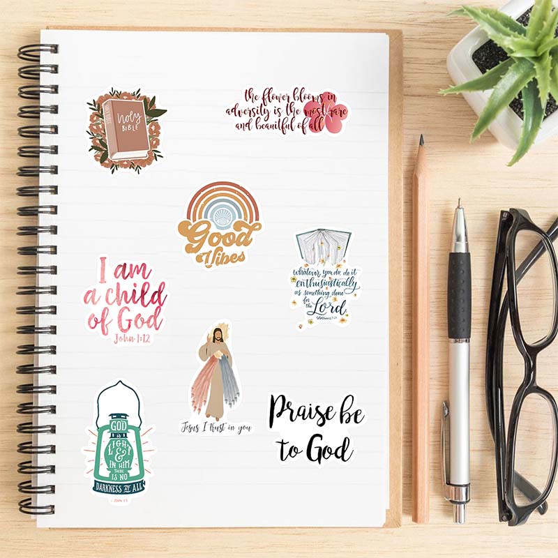 250pcs Jesus Christian Stickers Faith Wisdom Words Decals Religious ...