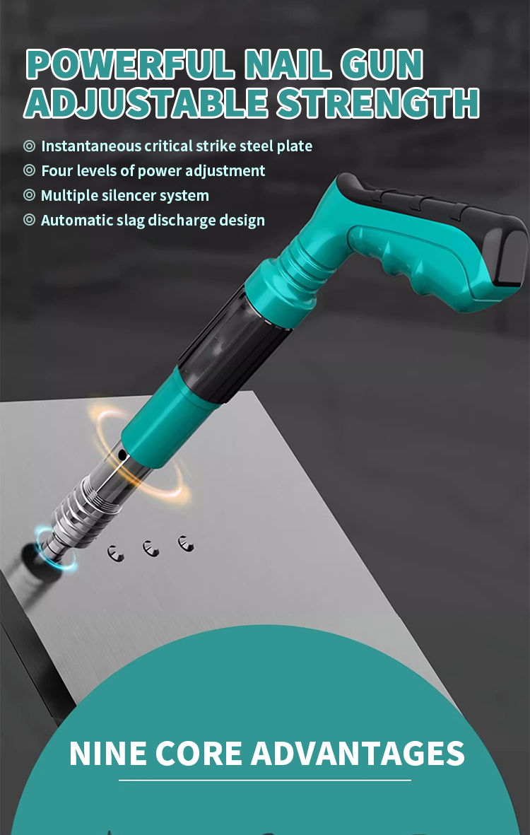 【COD】6 Gears Nail Gun Manual Steel Nail Gun For Concrete Rivet Tool ...