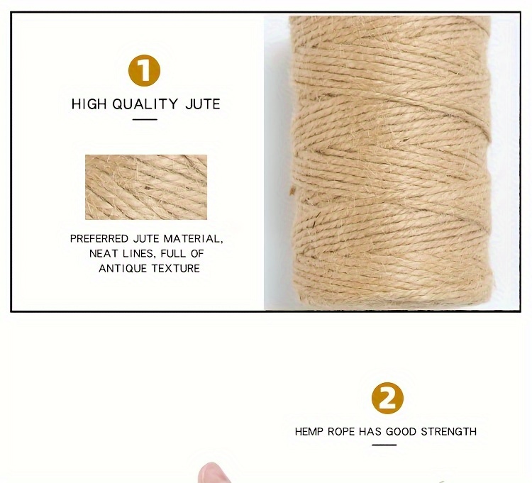 Jute Rope Hand Woven Decorative Natural Color Hemp Rope 1MM to 3.8MM ...