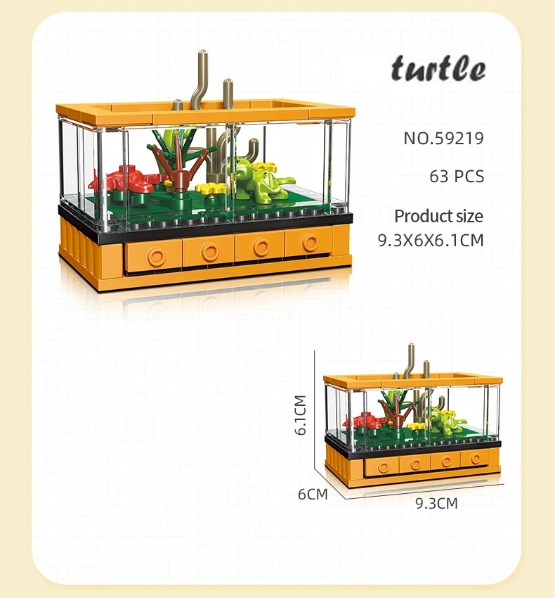 Fish Tank Building Blocks Set Pet Creative Diy Educational Building ...