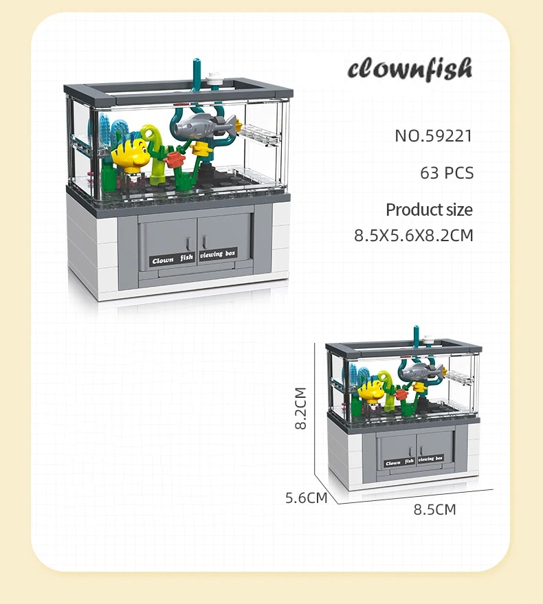 Fish Tank Building Blocks Set Pet Creative Diy Educational Building ...