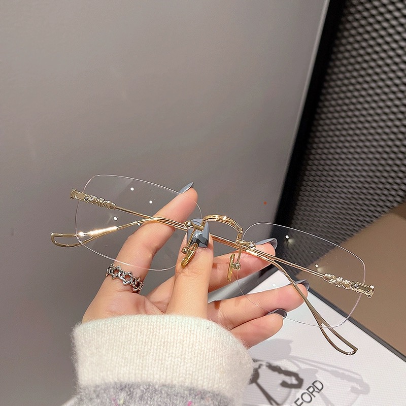 Photochromic anti radiation glasses Anti Radiation Rimless Eyeglasses ...