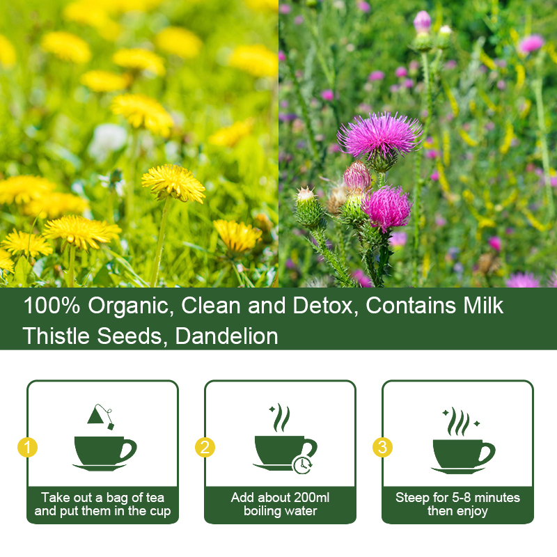 Mulittea Liver Detox Tea liver care Tea with Dandelion Root ,milk ...