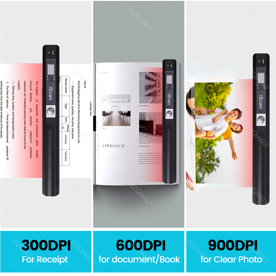 A4 Document JPG/PDF Scanner Mini Portable Digital Scanner 900DPI ...