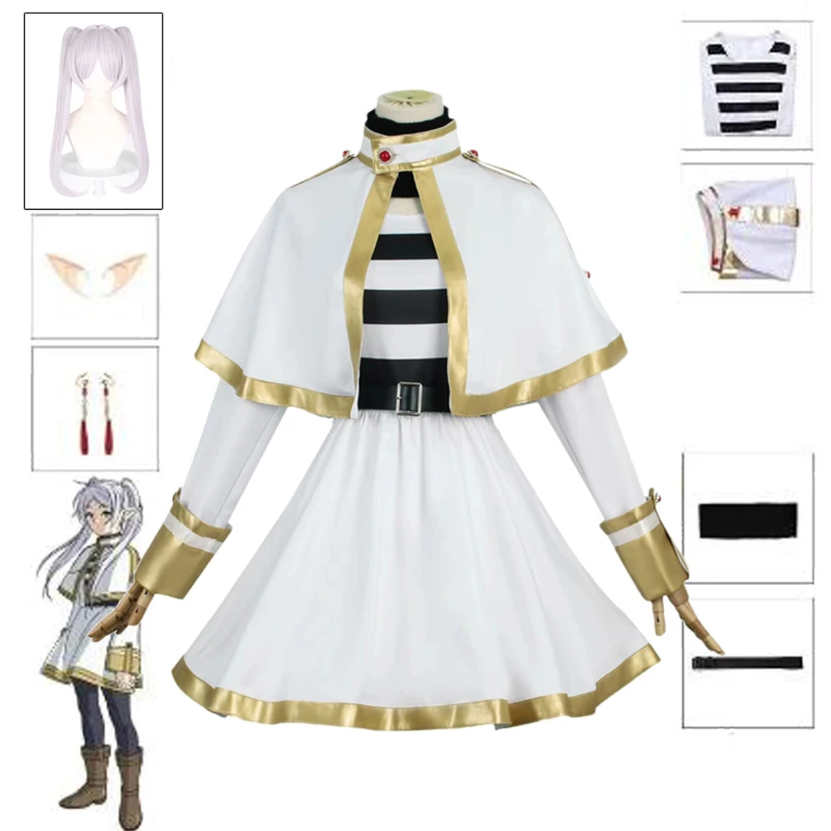 Frieren Cosplay Costume Anime Frieren Beyond Journey's End Dress Ears ...