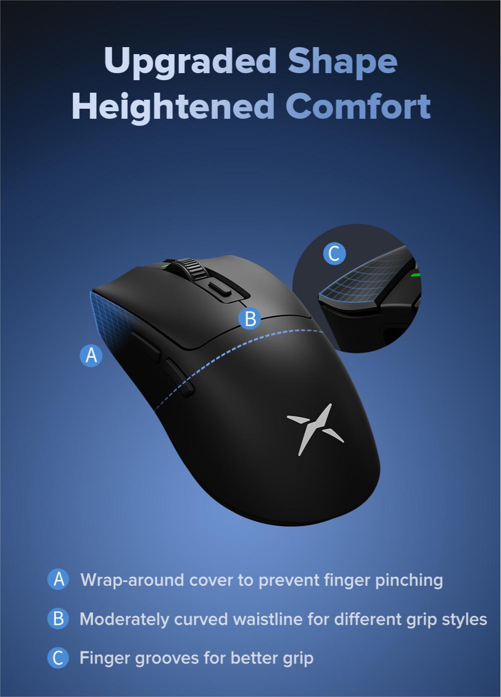 Delux M600 ULTRA PAW3395 Gaming Mouse DPI MAX 26000 Wired 2.4G Wireless ...