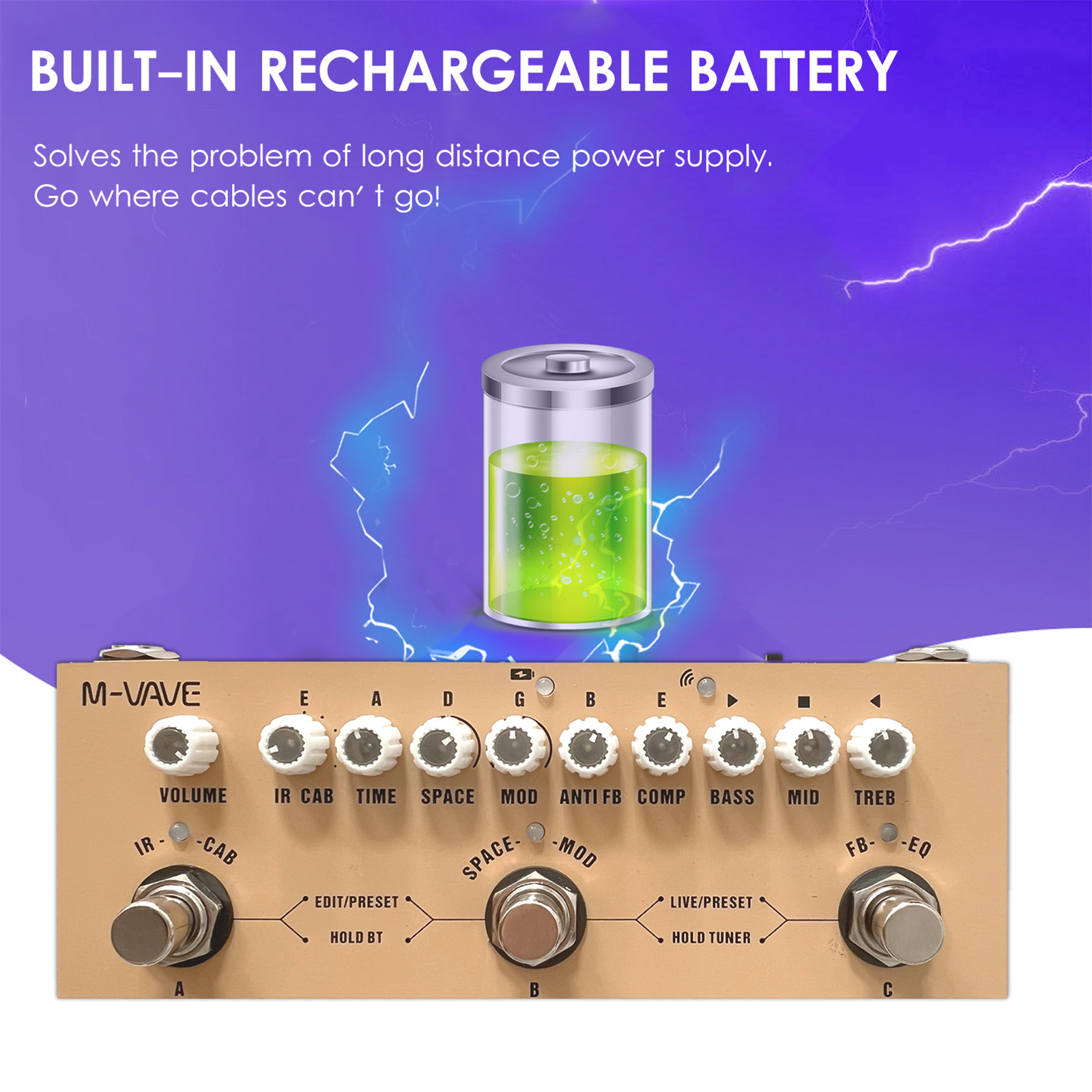 ⚡️Local shipping⚡️MVAVE / CUVAVE CUBE BABY Bass Effect Pedal Electric