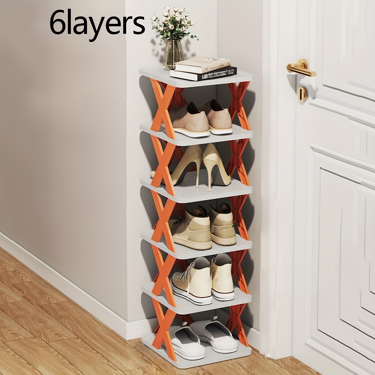 1pc Foldable Simple Shoe Shelf, Indoor Combination Shoe Rack, Multi ...