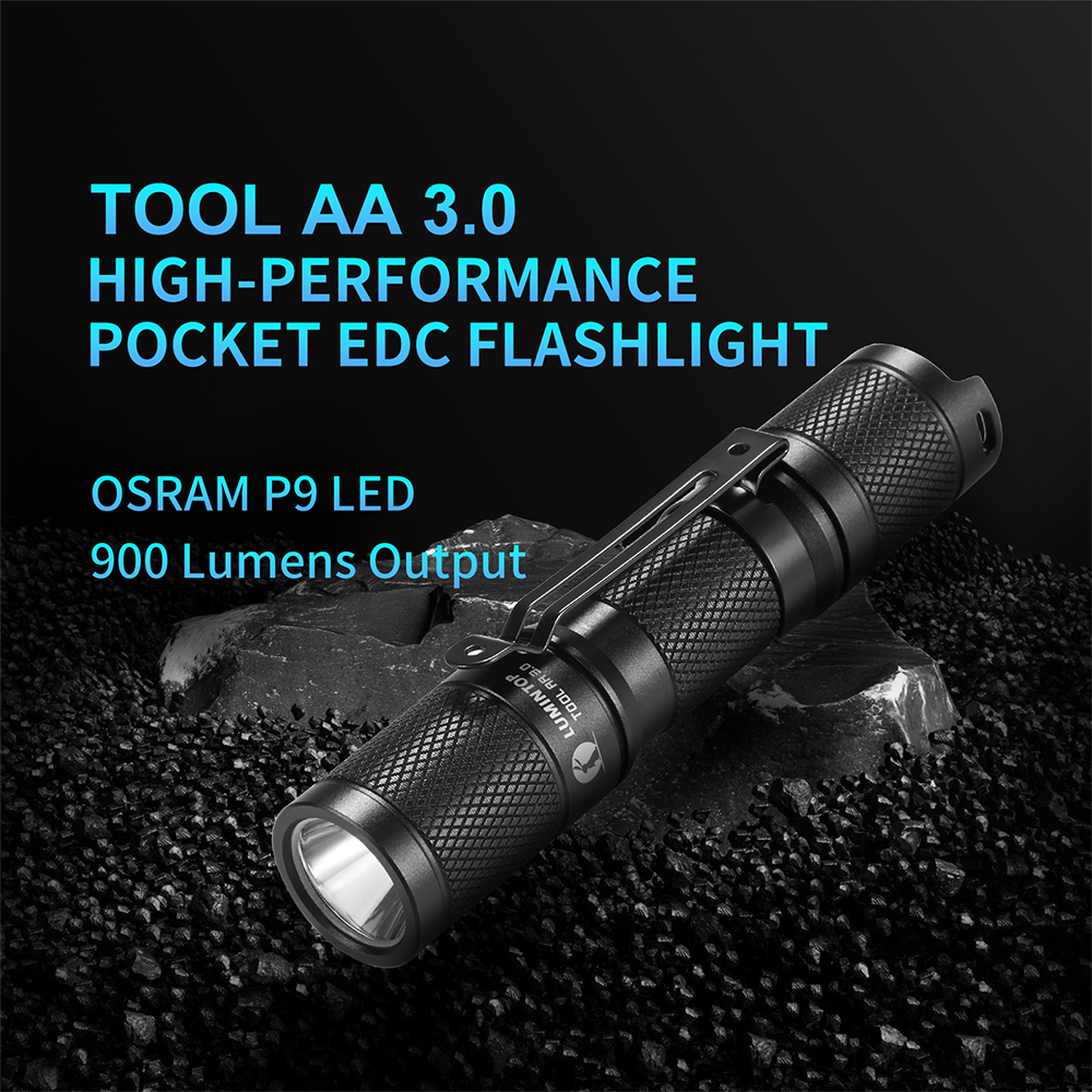 Lumintop TOOL AA 3.0 black 14500 flashlight AA torch 900 lumen outdoor ...