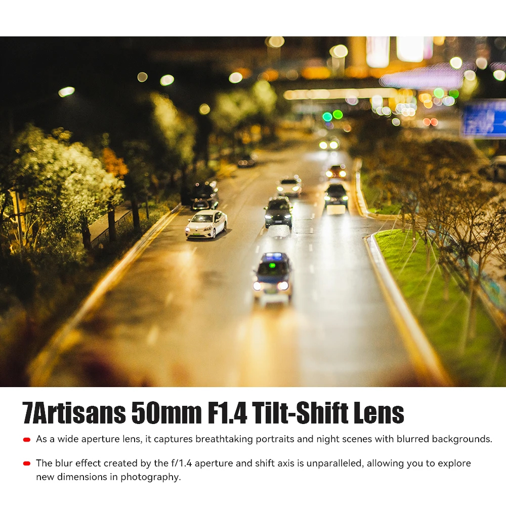 Objectif 7artisans 50mm F1.4 Tilt-Shift Manuel Pour Sony E (A6600, APS-C) - Neuf