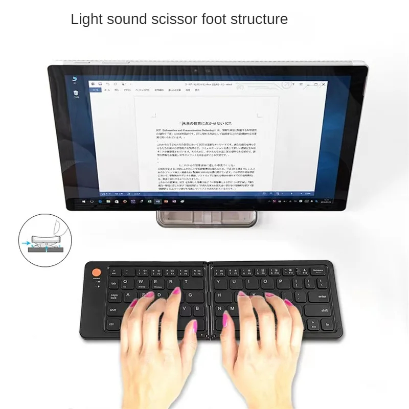 Mini Bluetooth Foldable Keyboard Portable Folding Wireless Keypad for ...