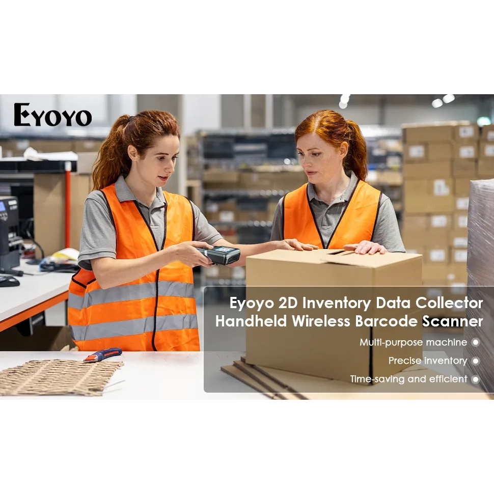 Eyoyo 1D 2D QR Wireless Barcode Scanner Reader Handheld Data Collector ...