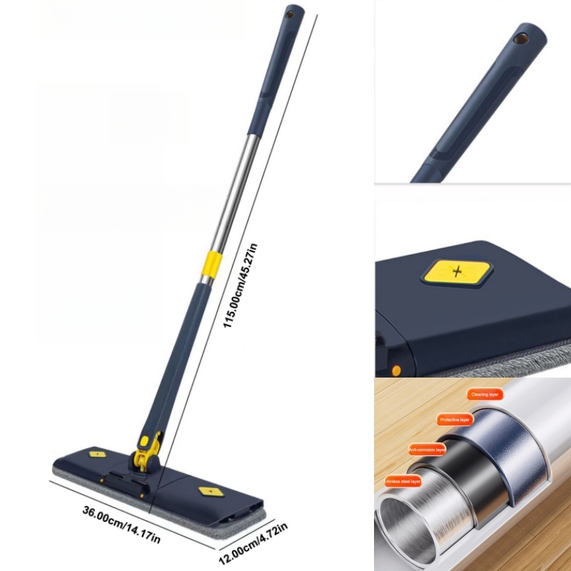 Mop Flat Mop 360 Rotation Self Wash Spin Head Flat Floor Cleaner Mop ...