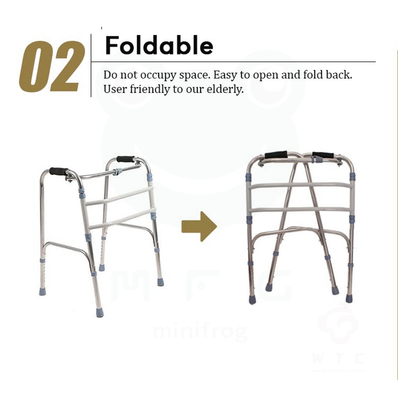 【PH STOCK】【COD】Elderly Stainless Steel Folding Torque Walker Crutches ...