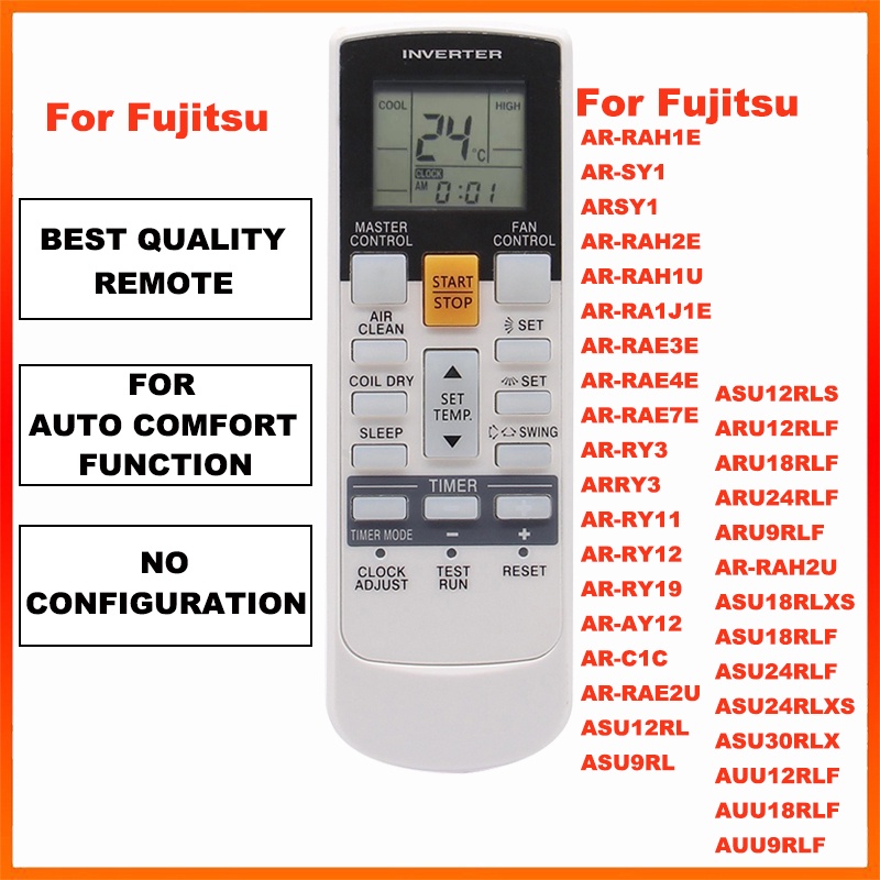 Télécommande de rechange pour climatiseur Fujitsu Ar-rah2u Ar-rah1u Ar