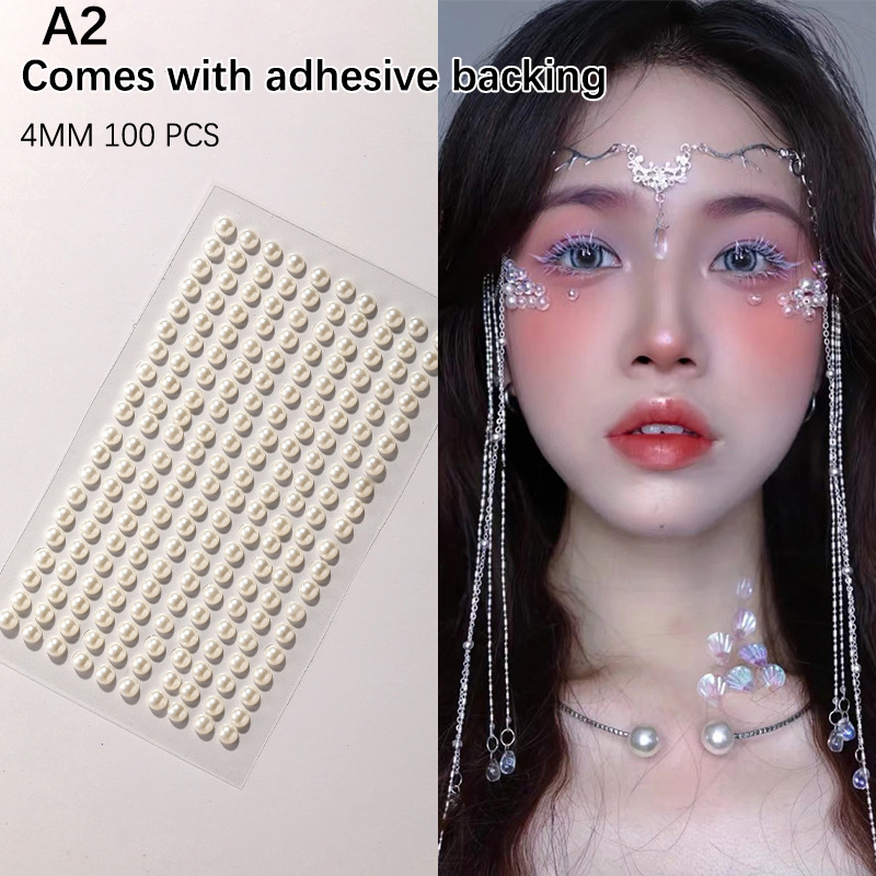 GLPH 220pcs Mix 3mm/4mm/5mm/6mm Hair Pearls Stick On Self Adhesive ...