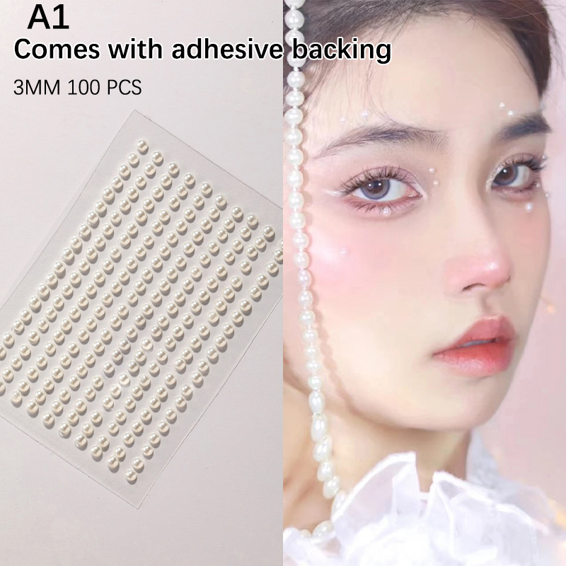 GLPH 220pcs Mix 3mm/4mm/5mm/6mm Hair Pearls Stick On Self Adhesive ...