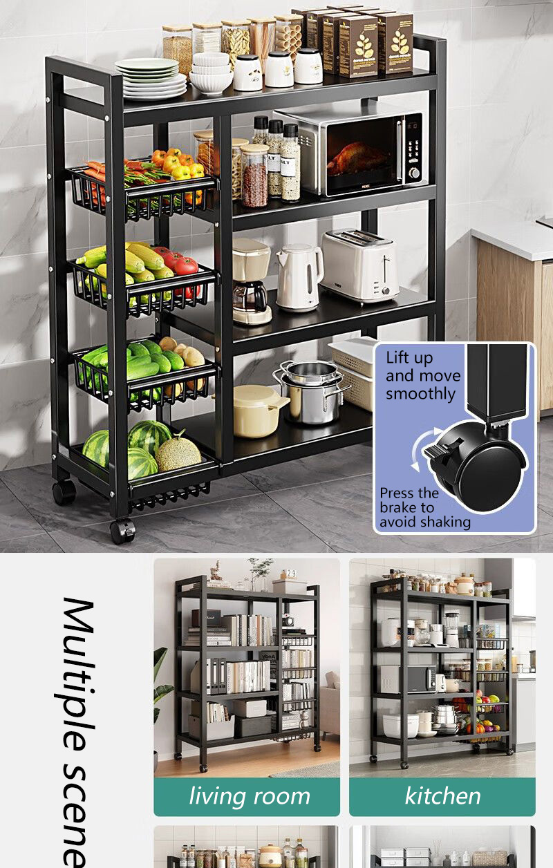 Kitchen Cabinet Kitchen Rack Kitchen Shelf Organizer Hanging Trolley ...