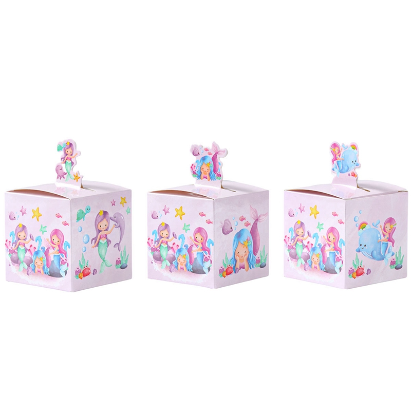 【Huiran unique】24pcs Party Gift Box for The Little Mermaid for Ariel ...