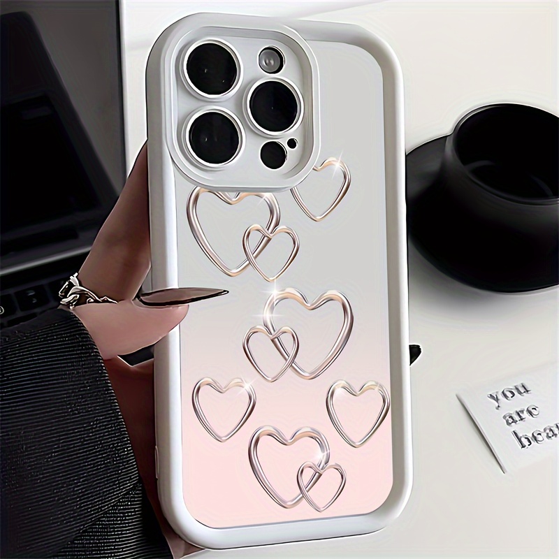 1pc Simple Fashion Gradient Love Phone Protective Case, Soft Shell All ...