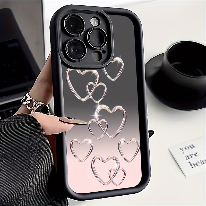 1pc Simple Fashion Gradient Love Phone Protective Case, Soft Shell All ...