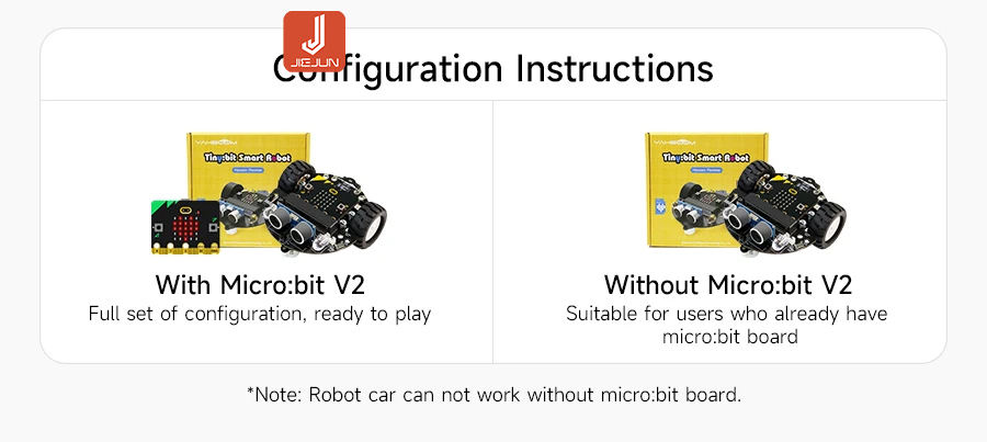 Microbit V2 Mini Smart Robot Car Kit Line-tracking Obstacle Avoidance ...