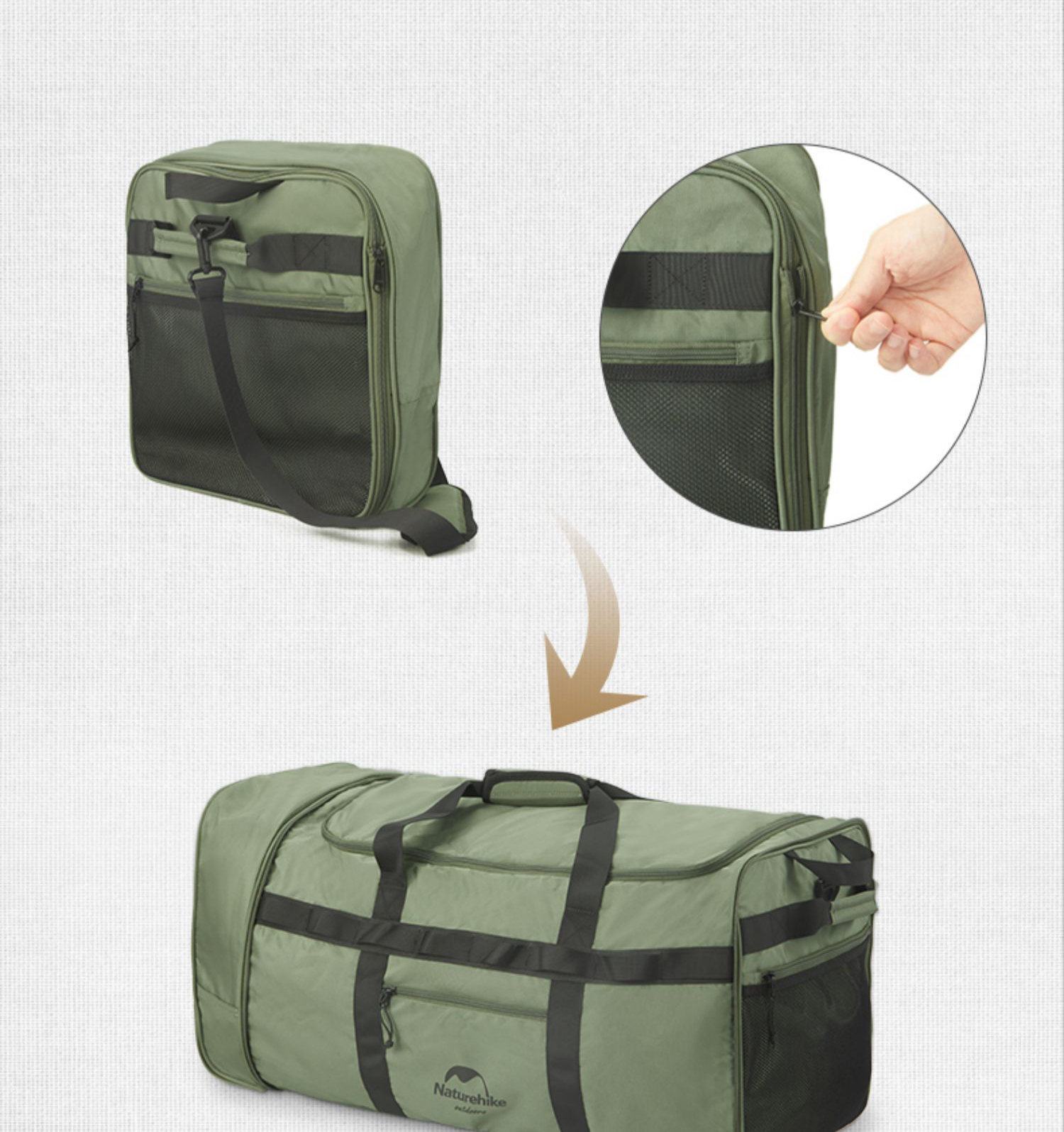 Naturehike Camping Storage Bag 88L Large Travel Bags Holdall with