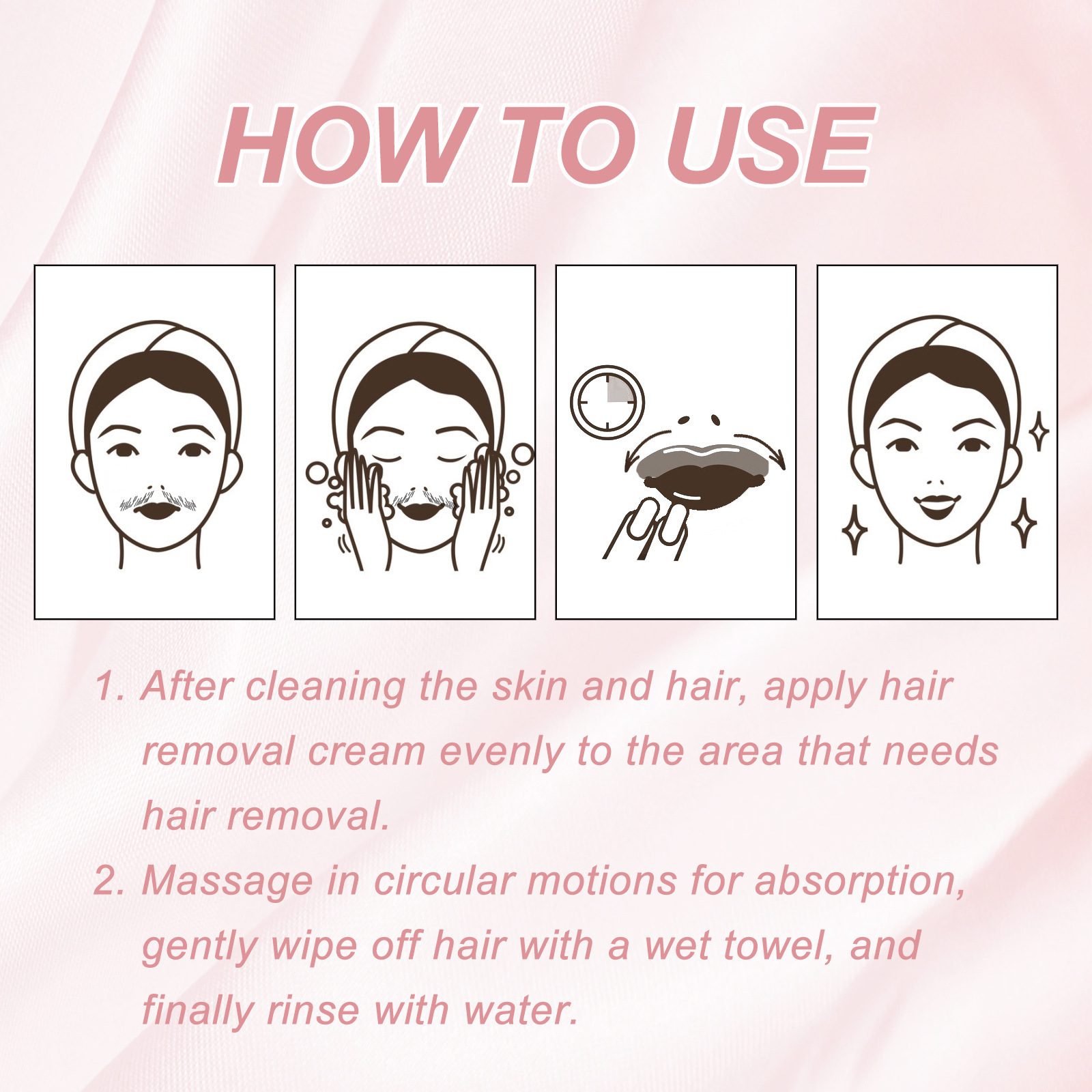 Peach Facial Hair Removal Cream Mild Non irritating Cleansing for Women ...