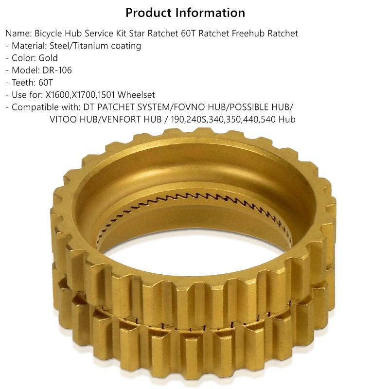 Kit Upgrade Moyeu DT Kit Upgrade Moyeu Vélo 60T Star Ratchet - Compatible DT Swiss - 20CRMOTI Moyeu Freehub VTT