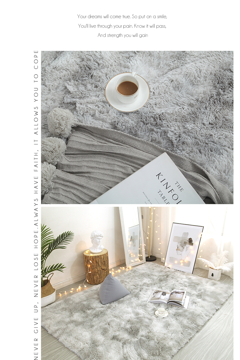 【FREE DOORMAT】Stocktake Sales 180x160CM Furry Carpet for Bedroom