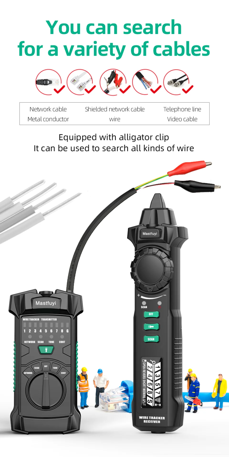 Lan Cable Tester Wire Tracker Network Tool Tracker RJ45 RJ11 POE ...
