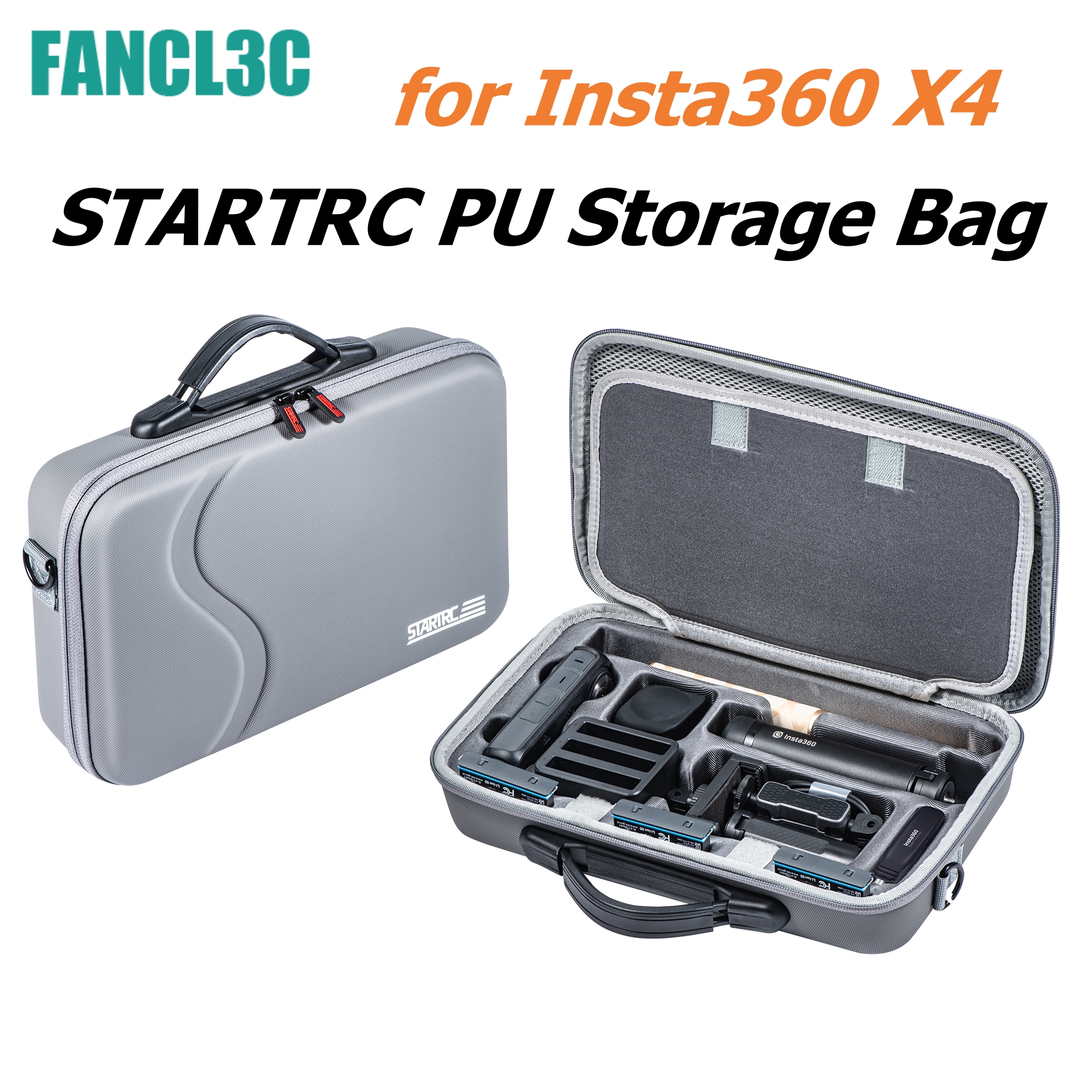 STARTRC Carrying Case for Insta360 X5 X4 Camera, PU Hard Shell Storage ...