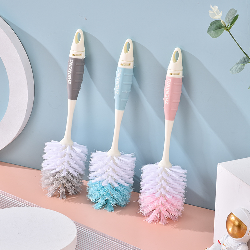 Orange Color Brush To Cleaning Specially Curved Type Of Bottle/ Feeder, Nipple And Glasses main image 1