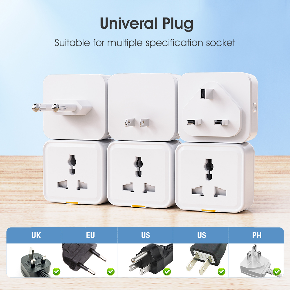 ROVF Tuya Smart Home Plug Socket UK EU US Universal Type-C 16A WiFi ...