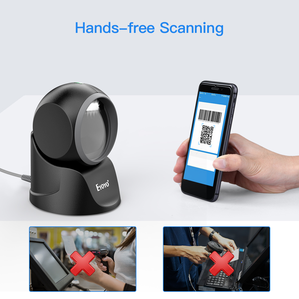 EYOYO Omnidirectional Hands-Free Platform 1D 2D QR Desktop Barcode ...